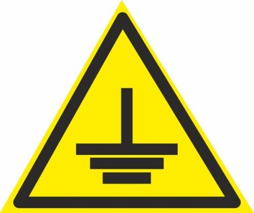 Знак Заземление (треугольный)