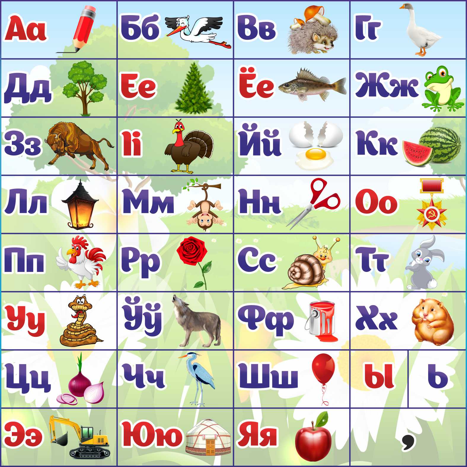 Стенд Белорусский алфавит с картинками